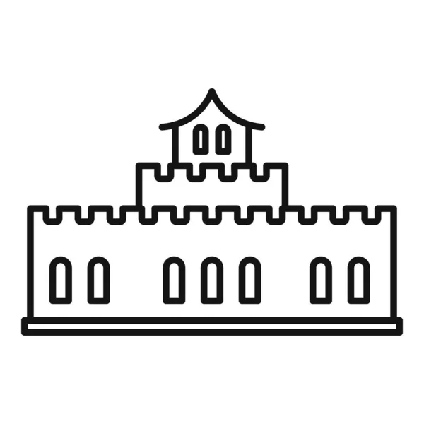 Ícone turismo Castelo, estilo esboço —  Vetores de Stock