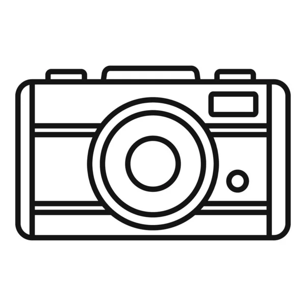 Videocamera-icoon, contourstijl — Stockvector