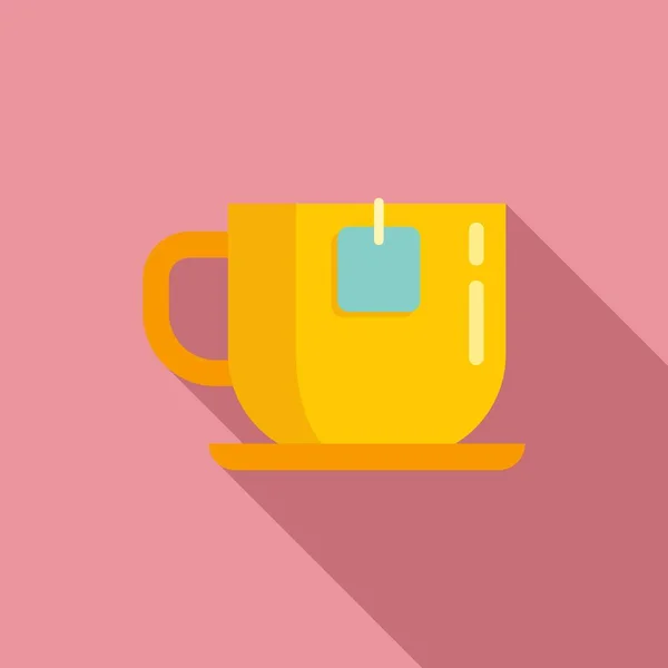 Cup tea icon, flat style — Stock Vector