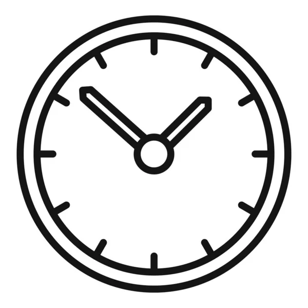 Ikona nástěnné hodinky, styl osnovy — Stockový vektor