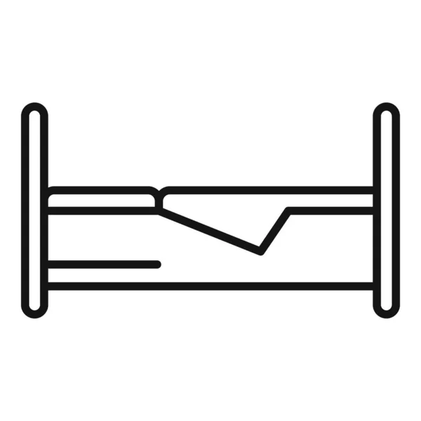 Nursing bed icon, outline style — Stock Vector