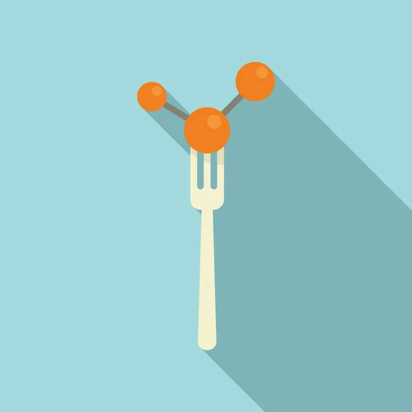 Molecular cuisine fork icon, flat style — Stock Vector