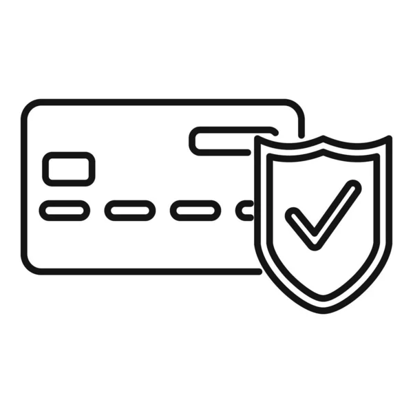 Ícone de cartão de crédito de segurança, estilo esboço —  Vetores de Stock