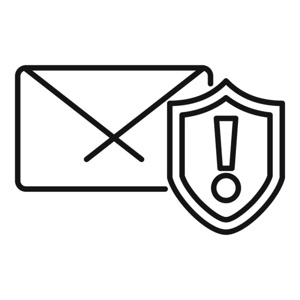 Icono de correo de servicio de seguridad, estilo de esquema — Vector de stock