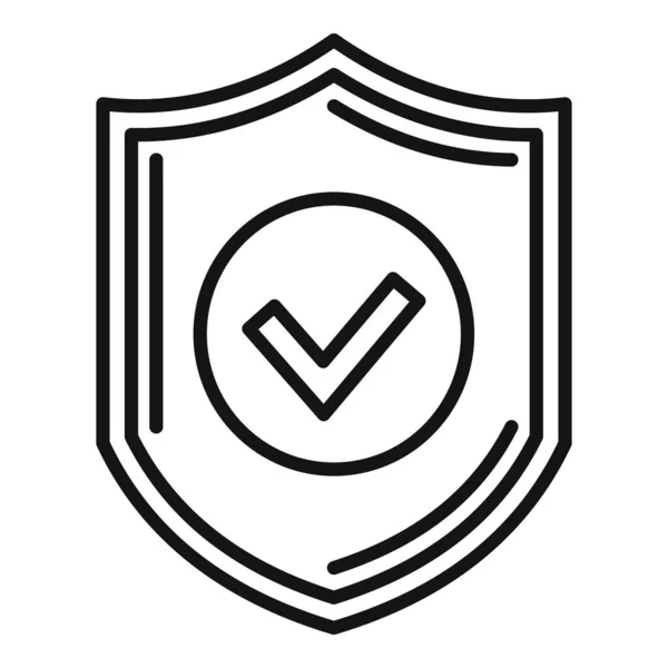 Icono de escudo de servicio de seguridad, estilo de esquema — Vector de stock