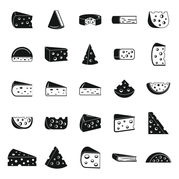 Peynir yemek simgeleri, basit biçim — Stok Vektör