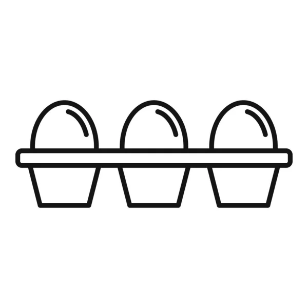 Farm eggs icon, outline style — Stock Vector