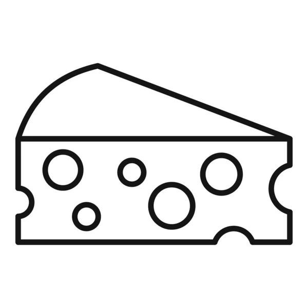 Иконка фермерского сыра, стиль контура — стоковый вектор