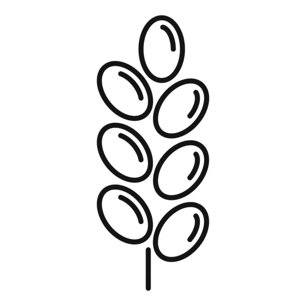 Ikona pszenicy rolniczej, styl zarysu — Wektor stockowy