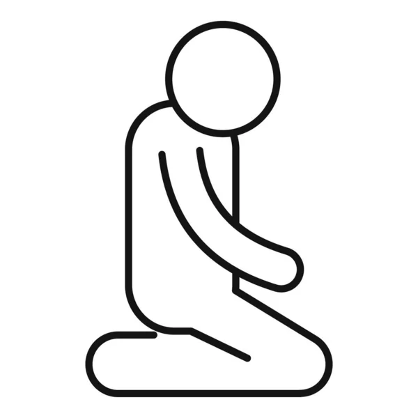 Stilte gebed pictogram, omtrek stijl — Stockvector
