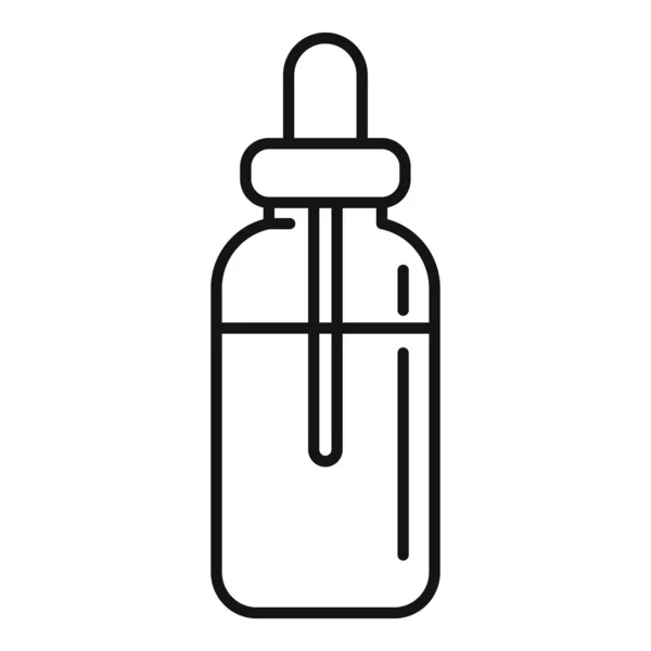 Illóolajok gyógynövényes palack ikon, körvonalazott stílus — Stock Vector