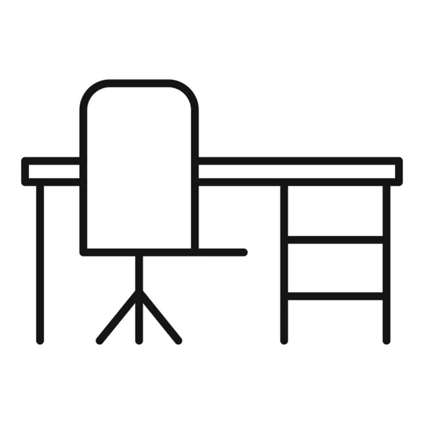 家庭办公桌面图标,轮廓风格 — 图库矢量图片