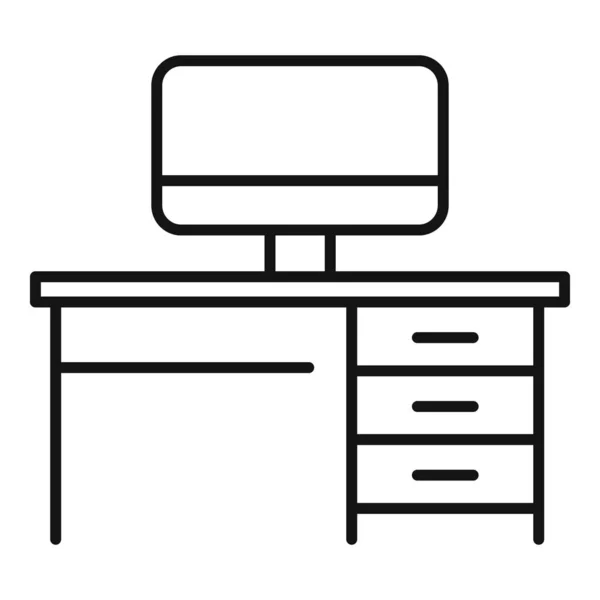 Distanzsymbol für das Home Office, Umrissstil — Stockvektor
