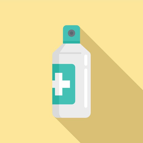 Disinfection medical spray icon, flat style