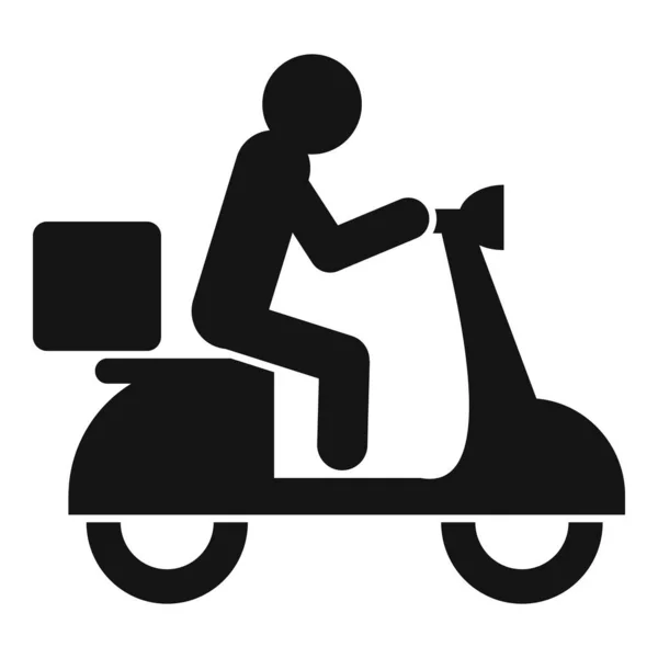 Ikona dostawy skutera do domu, prosty styl — Wektor stockowy