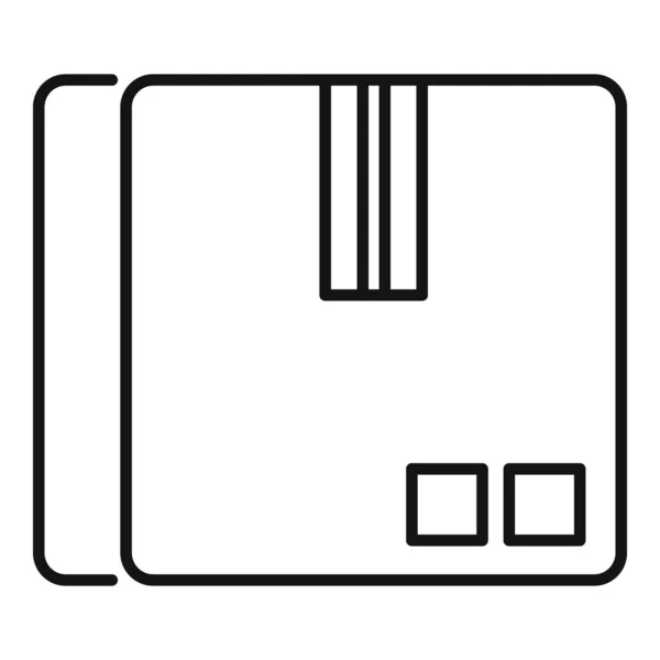 Icono de caja de paquete, estilo de esquema — Vector de stock