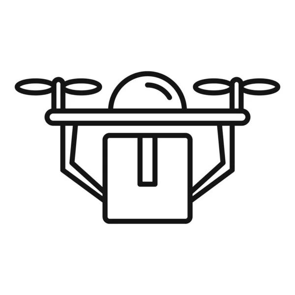 Icône de livraison à domicile par drone, style contour — Image vectorielle
