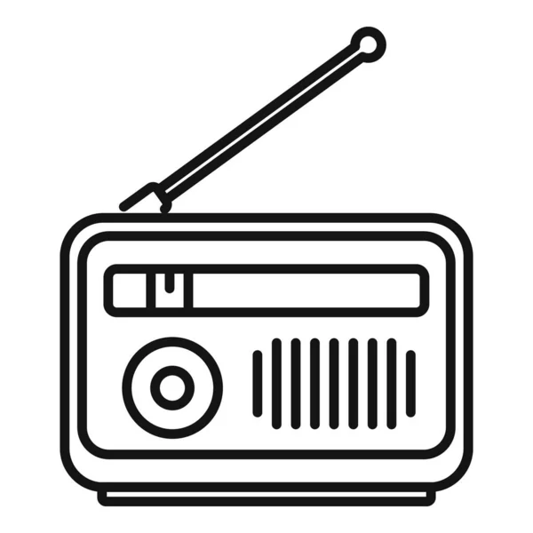 Значок подкаста радио, стиль контура — стоковый вектор