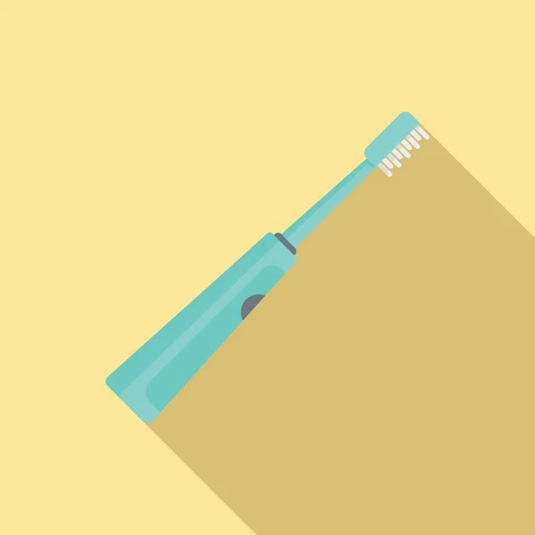 Ícone de limpeza escova de dentes elétrica, estilo plano — Vetor de Stock