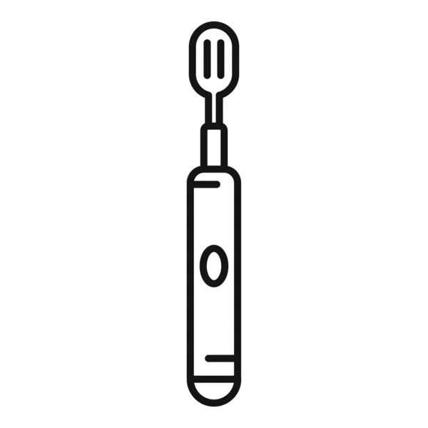 Elektromos fogkefe ápolás ikon, körvonalazott stílus — Stock Vector