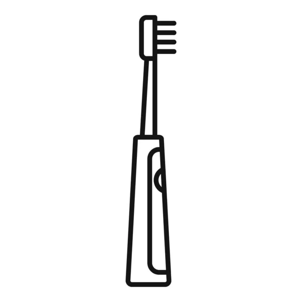 Icône de nettoyage de brosse à dents électrique, style contour — Image vectorielle