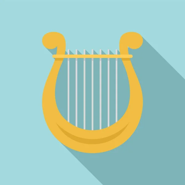 Ikona harfového festivalu, plochý styl — Stockový vektor