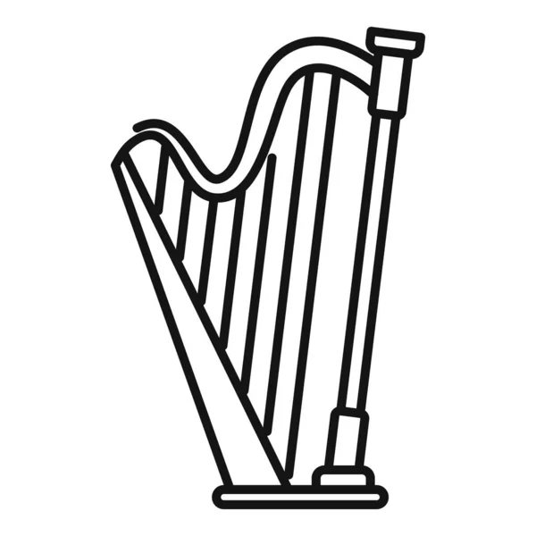 Harpe icône irlandaise, style contour — Image vectorielle