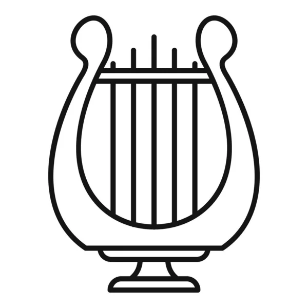 Піктограма harp lyre, стиль контуру — стоковий вектор
