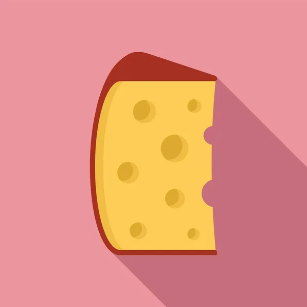 Cheese cheddar icoon, platte stijl — Stockvector