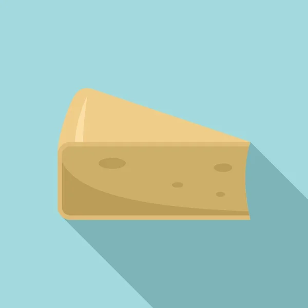 Cheese parmesan icon, flat style — Stock Vector