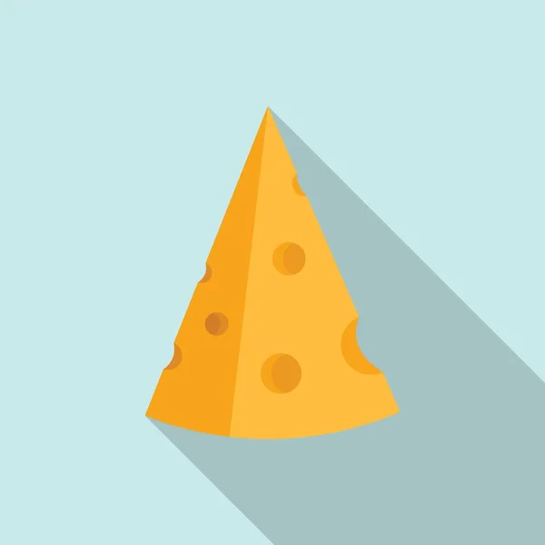 Cheese piece icon, flat style — Stock Vector