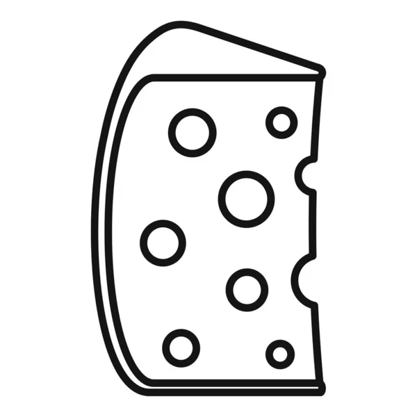 Ikona řezu sýra, styl osnovy — Stockový vektor