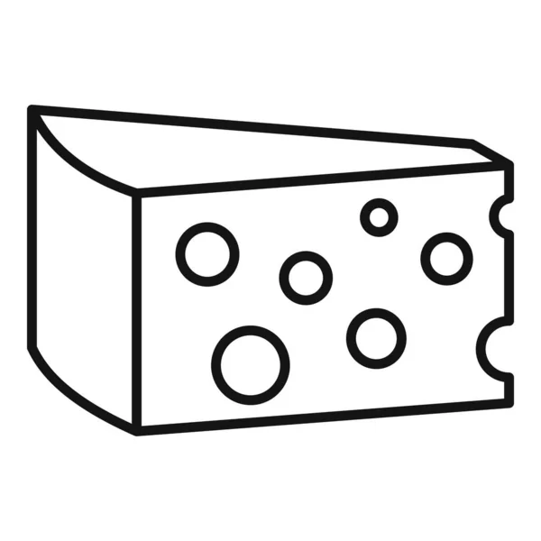 Icono emmental de queso, estilo de esquema — Vector de stock