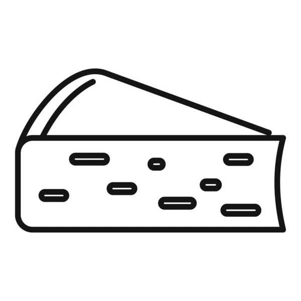 Käse weich Symbol, Umriss Stil — Stockvektor