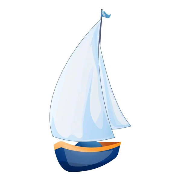 Значок яхти, мультиплікаційний стиль — стоковий вектор