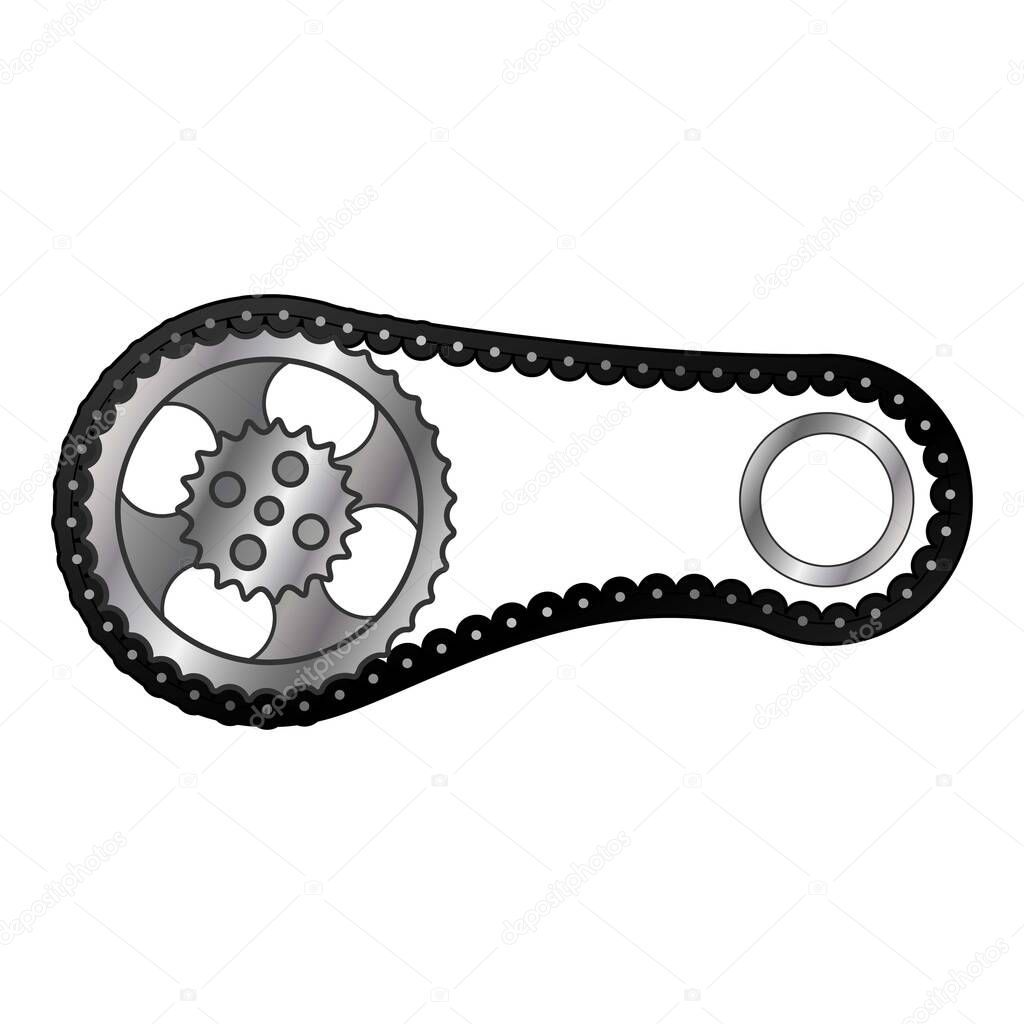 Car gear belt icon, cartoon style