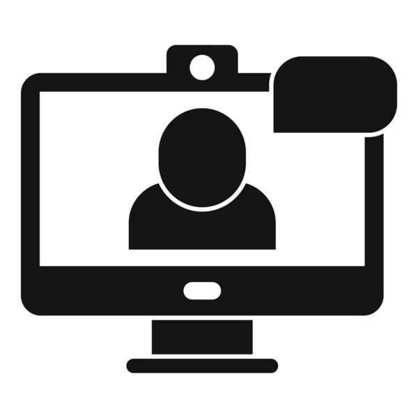 Hd icône de réunion en ligne, style simple — Image vectorielle