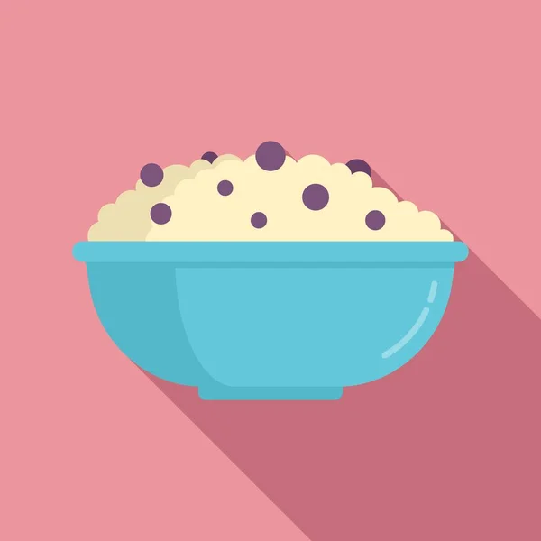 Reise bowl icon, flat style — стоковый вектор