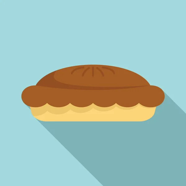 Икона шоколадный пирог, плоский стиль — стоковый вектор