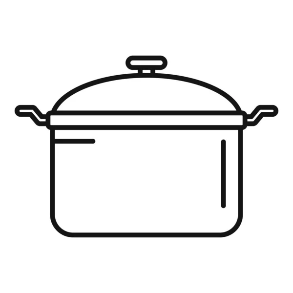 Icône de casserole, style contour — Image vectorielle