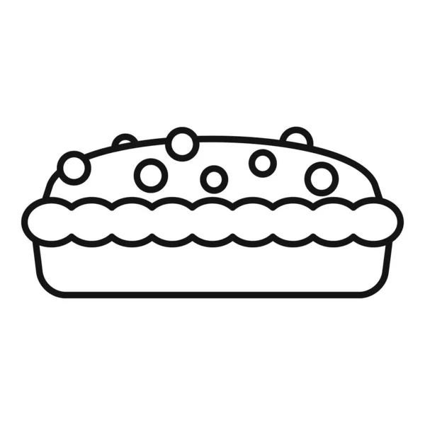 Bär tårta ikon, kontur stil — Stock vektor