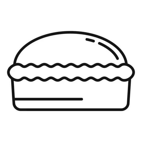 Icône de pain maison, style contour — Image vectorielle