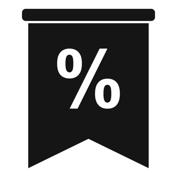 Pourcentage icône du drapeau de vente, style simple — Image vectorielle