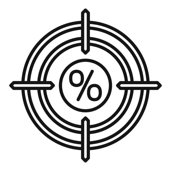 Bonusová ikona cíle, styl osnovy — Stockový vektor