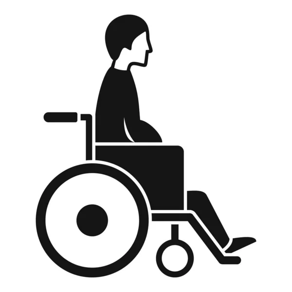 車椅子のアイコンの男、シンプルなスタイル — ストックベクタ