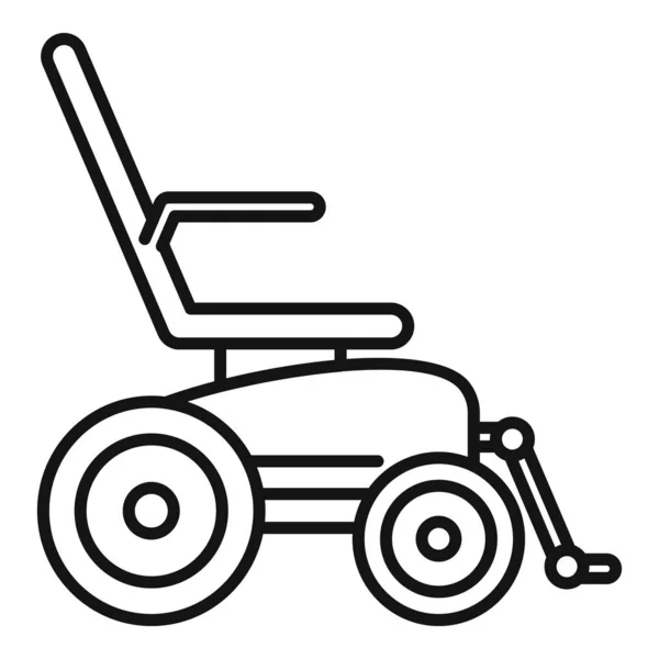 Icono de silla de ruedas eléctrica, estilo de esquema — Vector de stock
