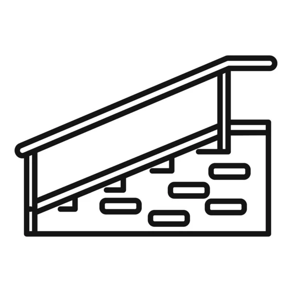 Hospital trap met bar icoon, omtrek stijl — Stockvector
