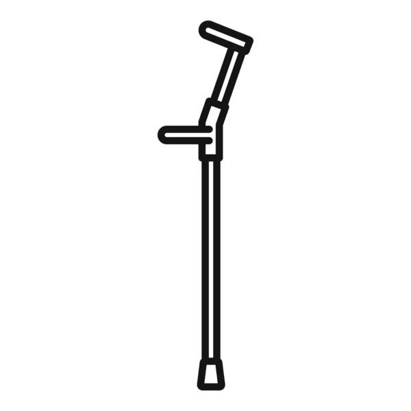Metall promenadkäpp ikon, kontur stil — Stock vektor
