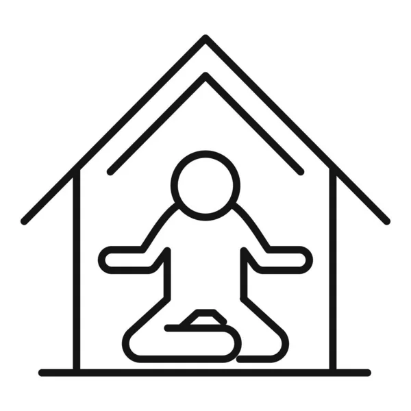 Home Training meditatie icoon, outline stijl — Stockvector