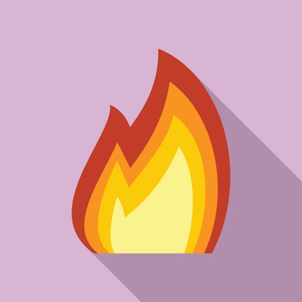 Icono de llama de fuego, estilo plano — Vector de stock